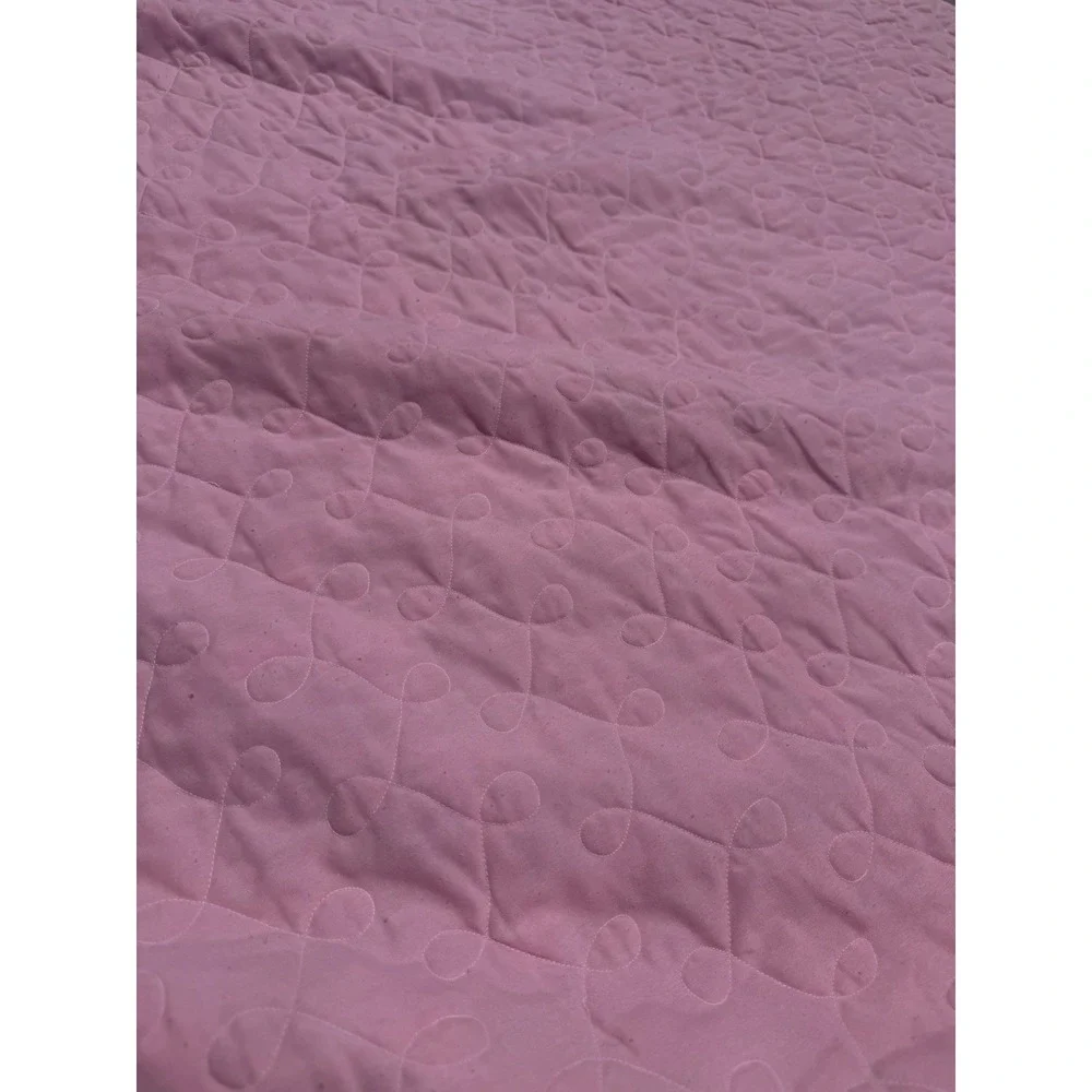 Vintage Handmade Twin Quilt Pink Floral Basket Patchwork Cotton 60x84 Cottage